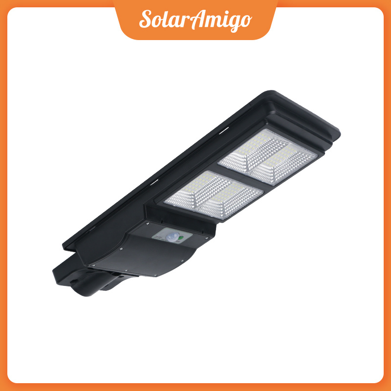 SolarAmigo All in One LED Street Lights with High Efficiency>17% Solar Panel LiFePO4 Battery Aluminum Body